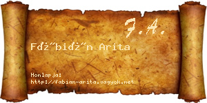Fábián Arita névjegykártya